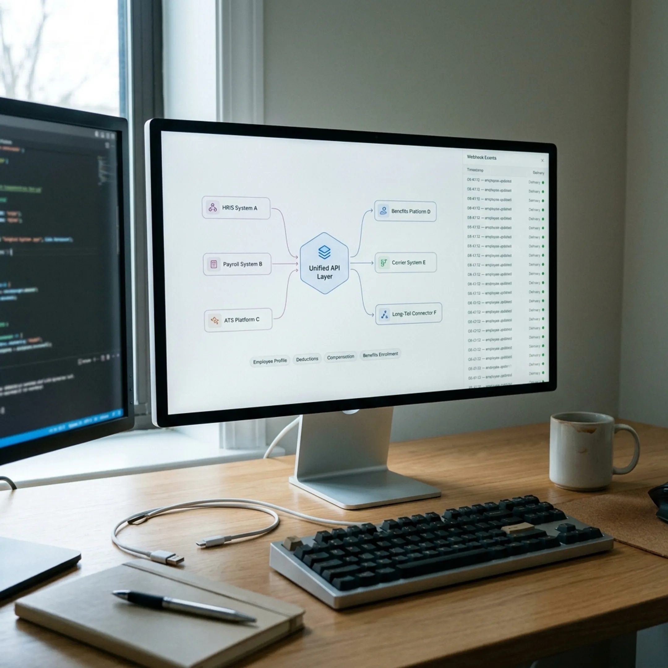 Payroll API architecture connecting multiple HR and payroll systems