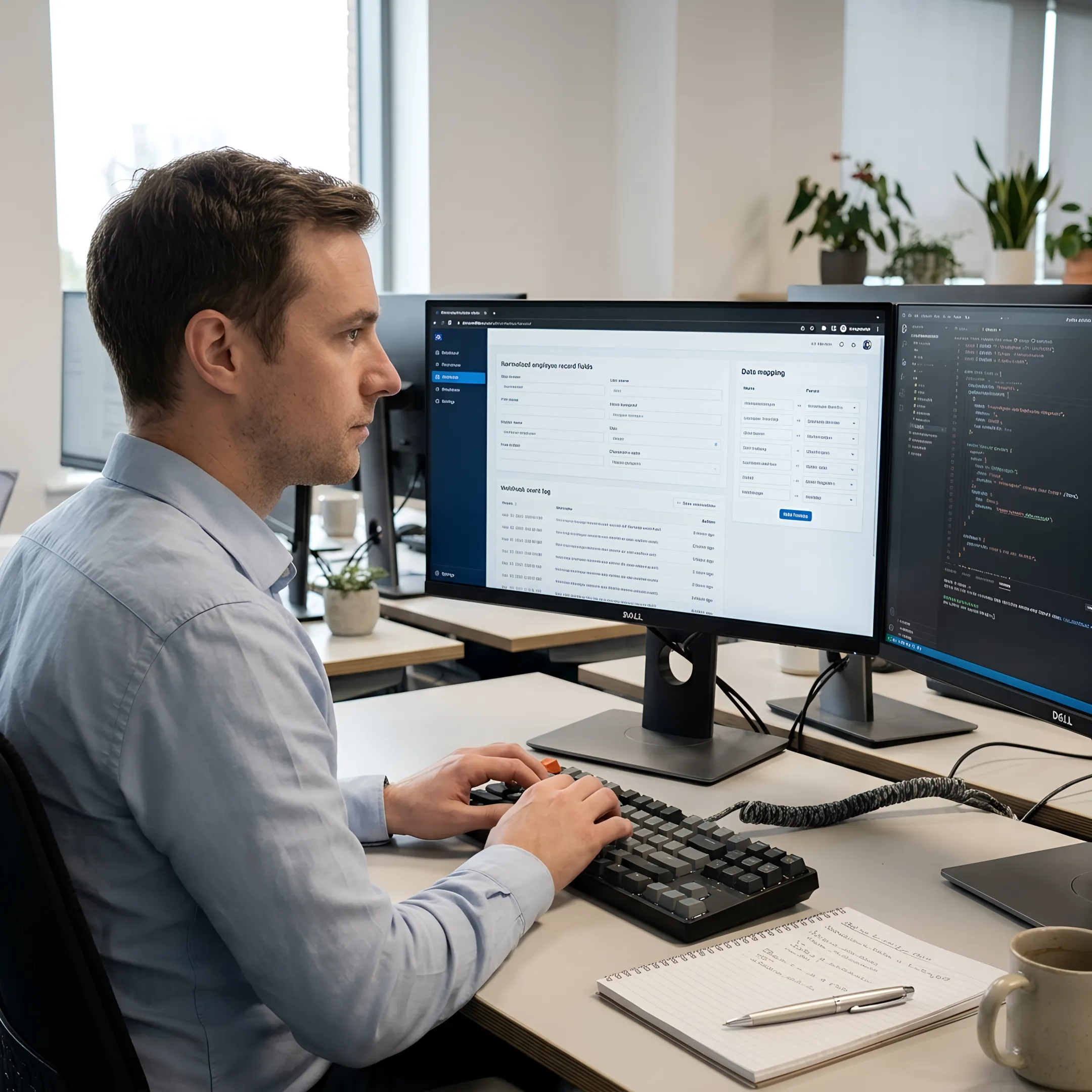 Developer reviewing Dayforce integration data flows