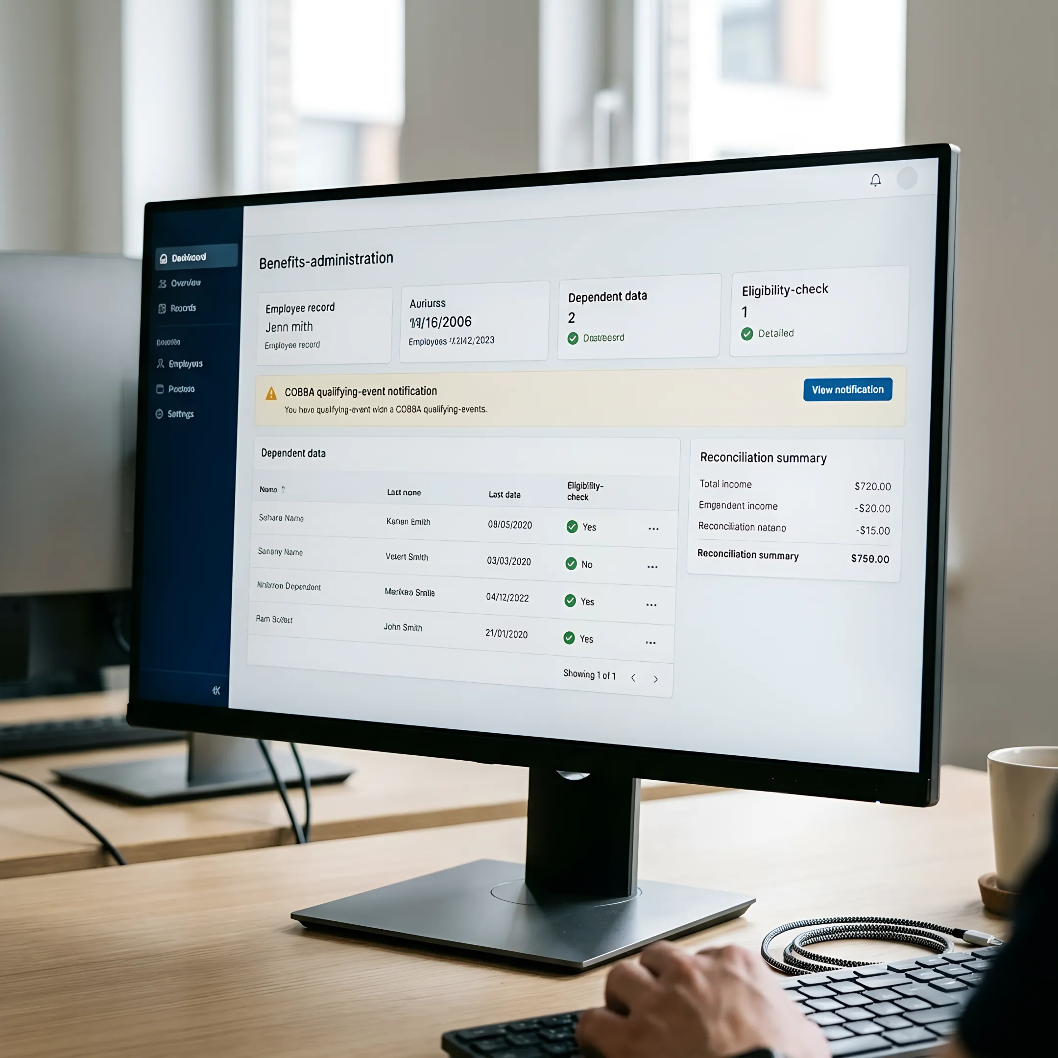 COBRA administration workflow on benefits platform