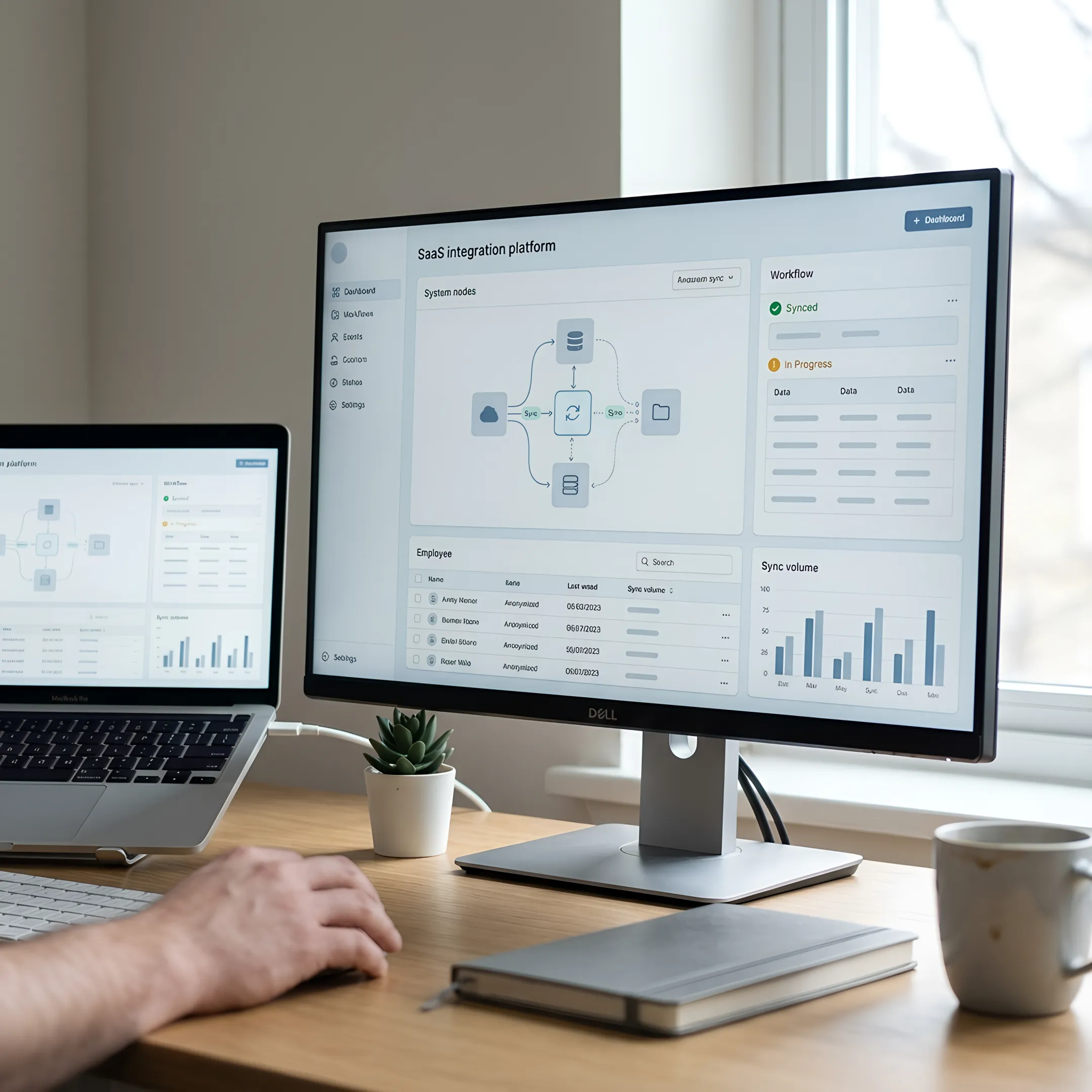 Dashboard showing HR and payroll integrations