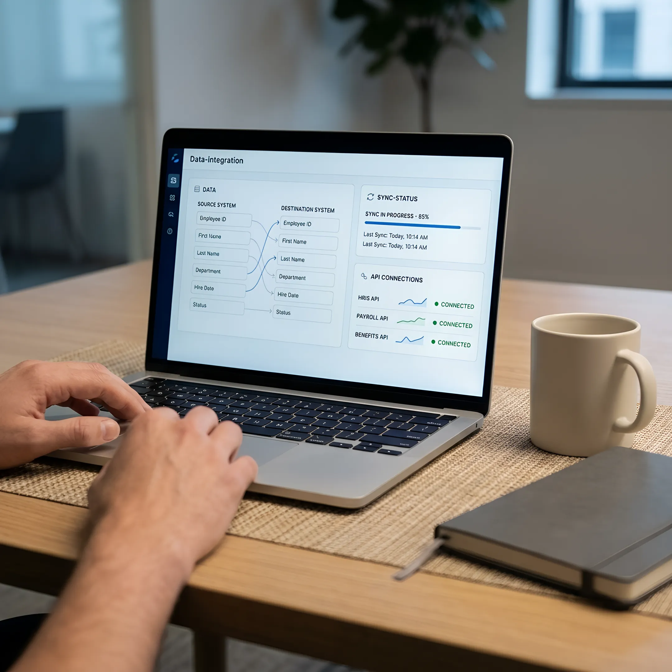Secure HRIS and payroll integration workflow