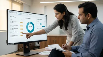 Finance team reviewing automated AP dashboard replacing manual spreadsheet data entry