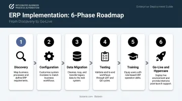 6-phase ERP implementation methodology process flow from discovery to go-live