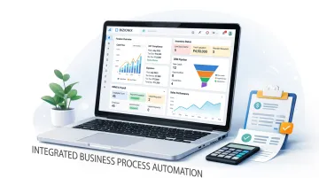 Bizionix cloud ERP dashboard displaying GST accounting inventory and CRM modules