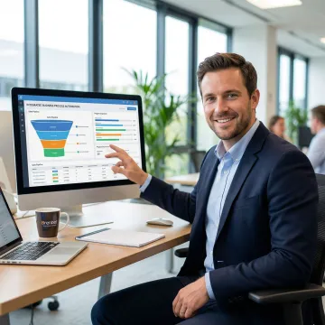 Sales team reviewing pipeline reports on a cloud-based CRM platform