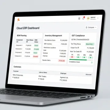 Bizionix ERP software interface showing manufacturing production planning and inventory modules