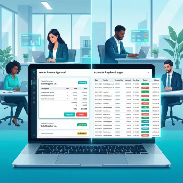 Automated vendor payment workflow on Bizionix ERP dashboard