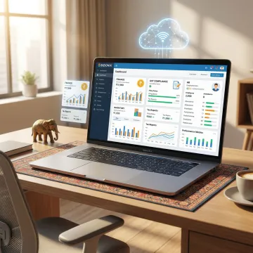 Bizionix ERP dashboard showing unified business modules for an Indian MSME