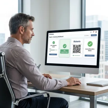 Invoice automation workflow on computer screen