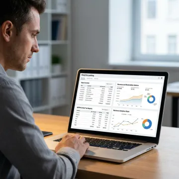 Cloud accounting software dashboard for MSME business