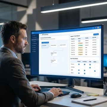 Team configuring service management workflow