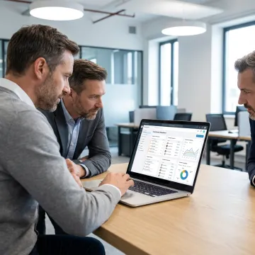 After-sales service software dashboard on laptop