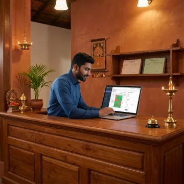 Guest house manager using hotel management software