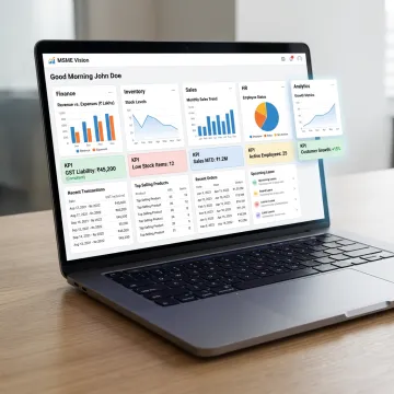 Cloud ERP dashboard for business management