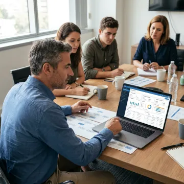 Software consultant guiding ERP implementation