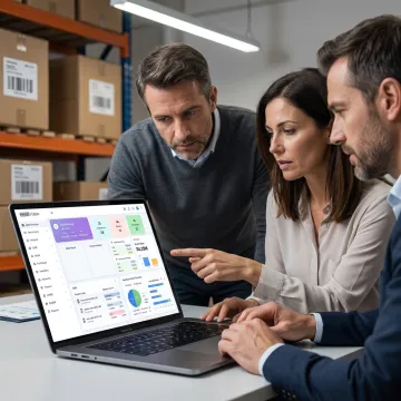 Inventory management software dashboard on laptop