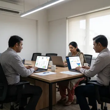 ERP dashboard used by a business team