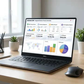Cloud ERP dashboard for business management software