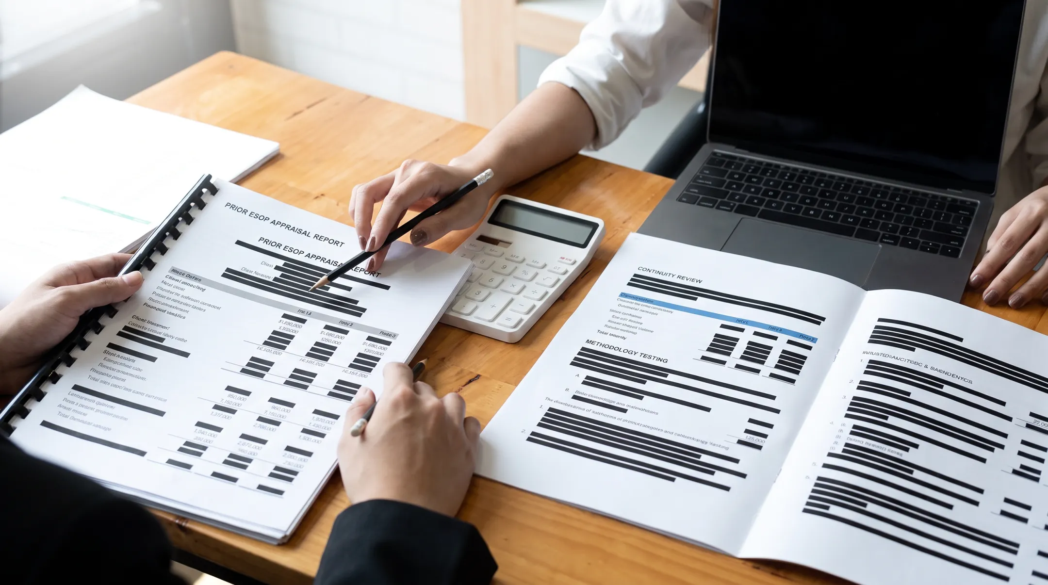 Independent ESOP valuation professional reviewing prior appraisal methodology