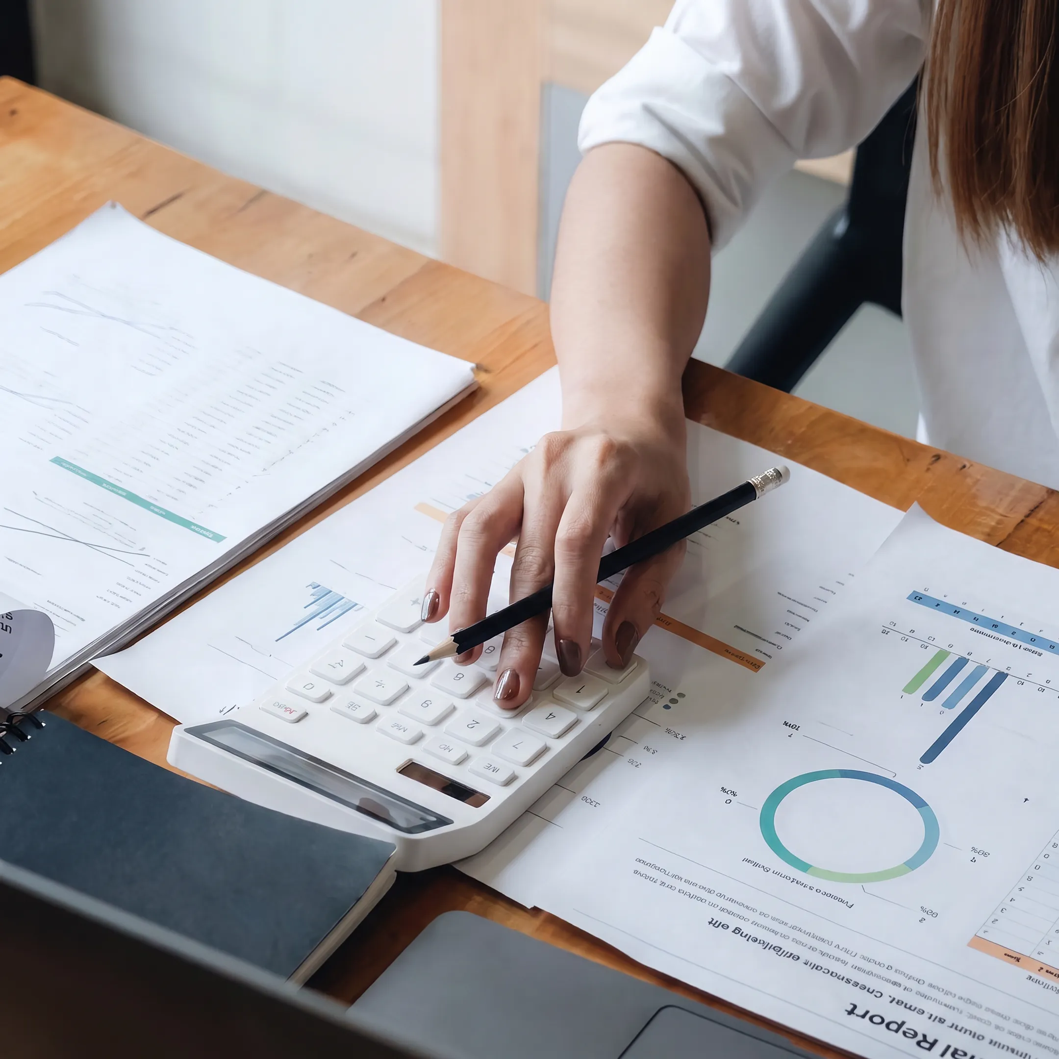 Advisor analyzing corporate valuation data on a laptop
