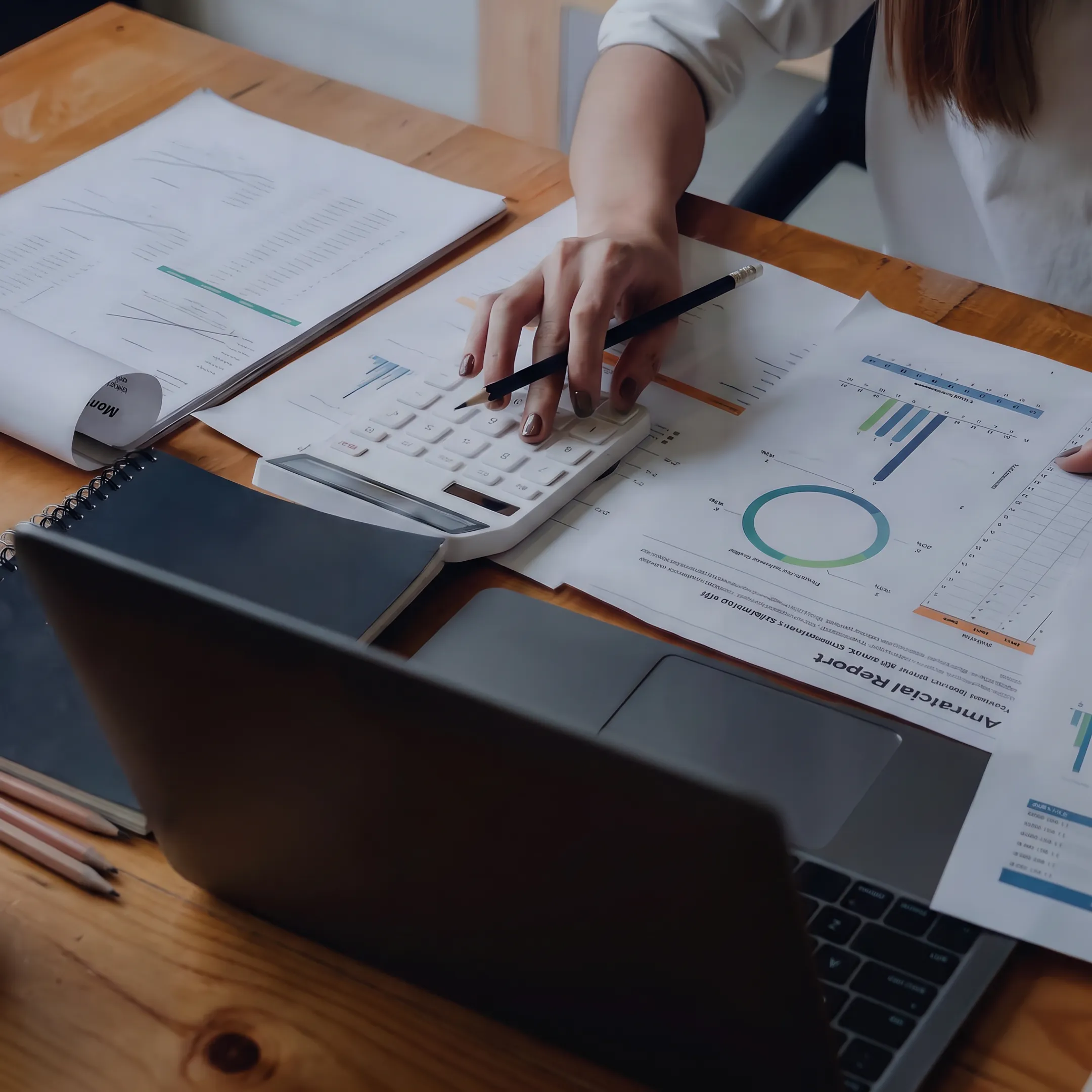 Advisor analyzing healthcare business valuation charts