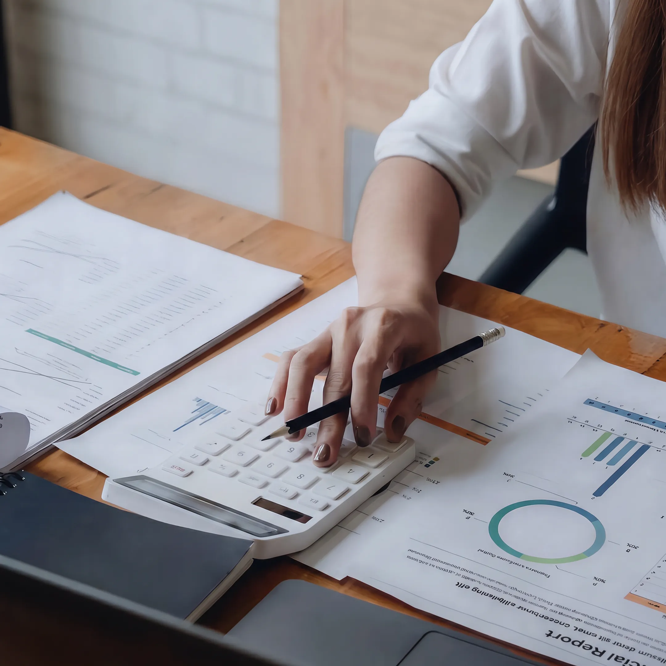 Valuation professional reviewing business financial documents and ownership analysis