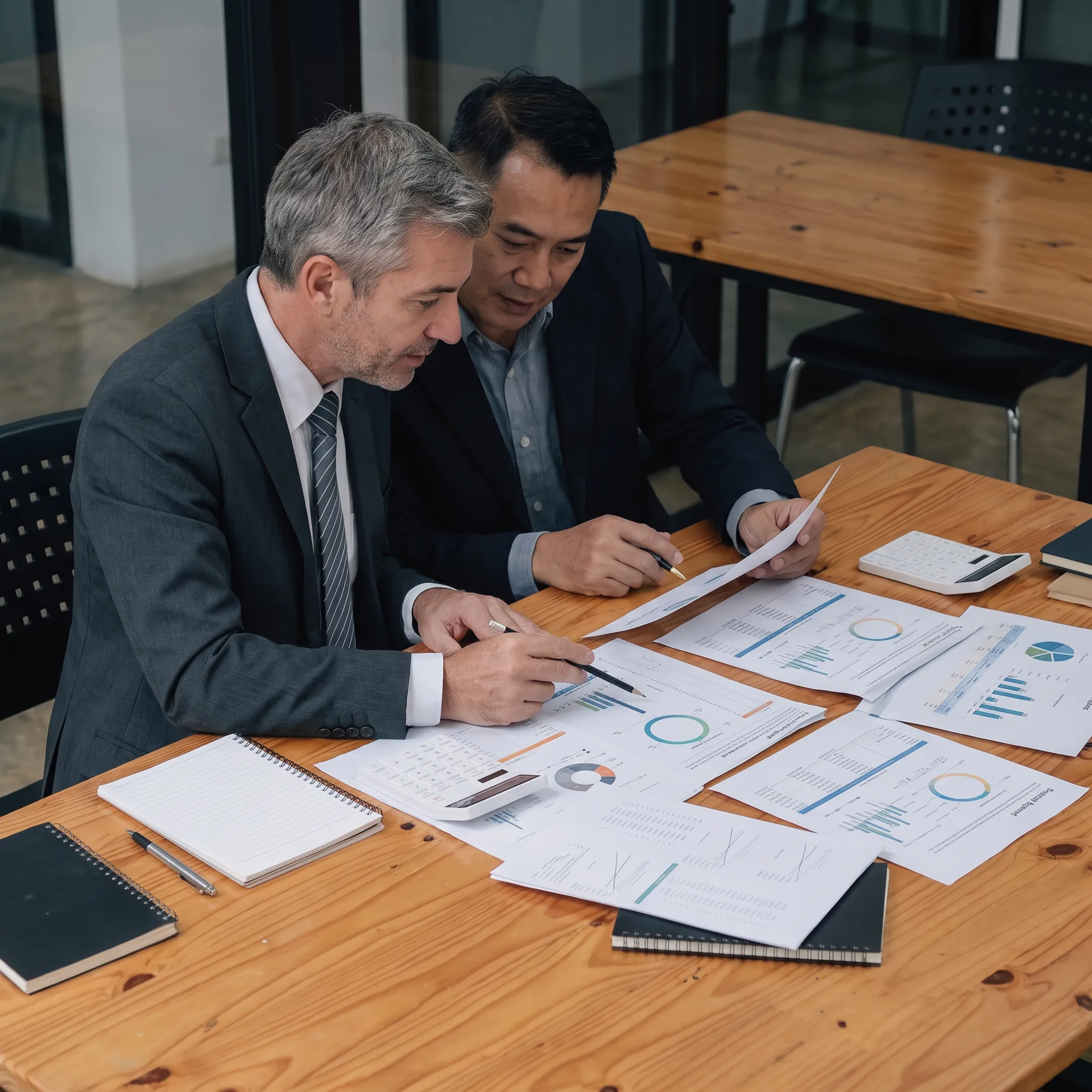 Advisor reviewing business succession documents with a business owner