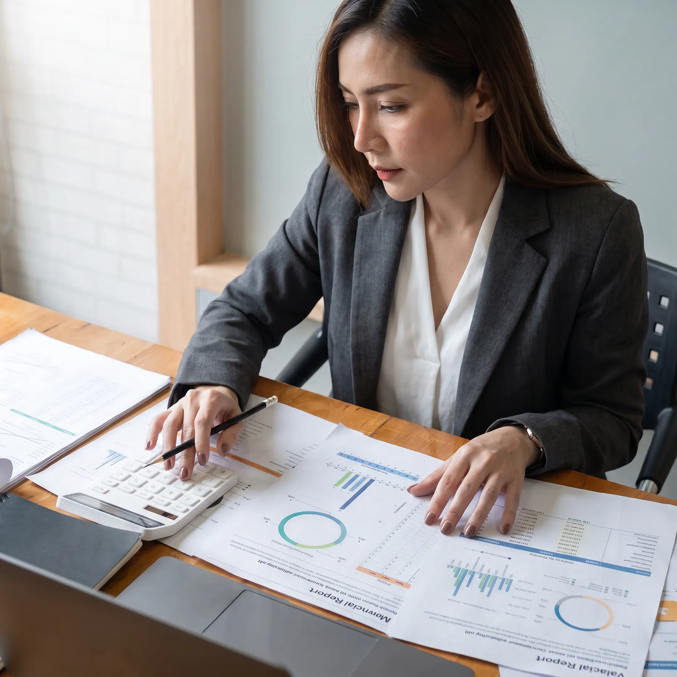 Business valuation expert analyzing company records and ownership information