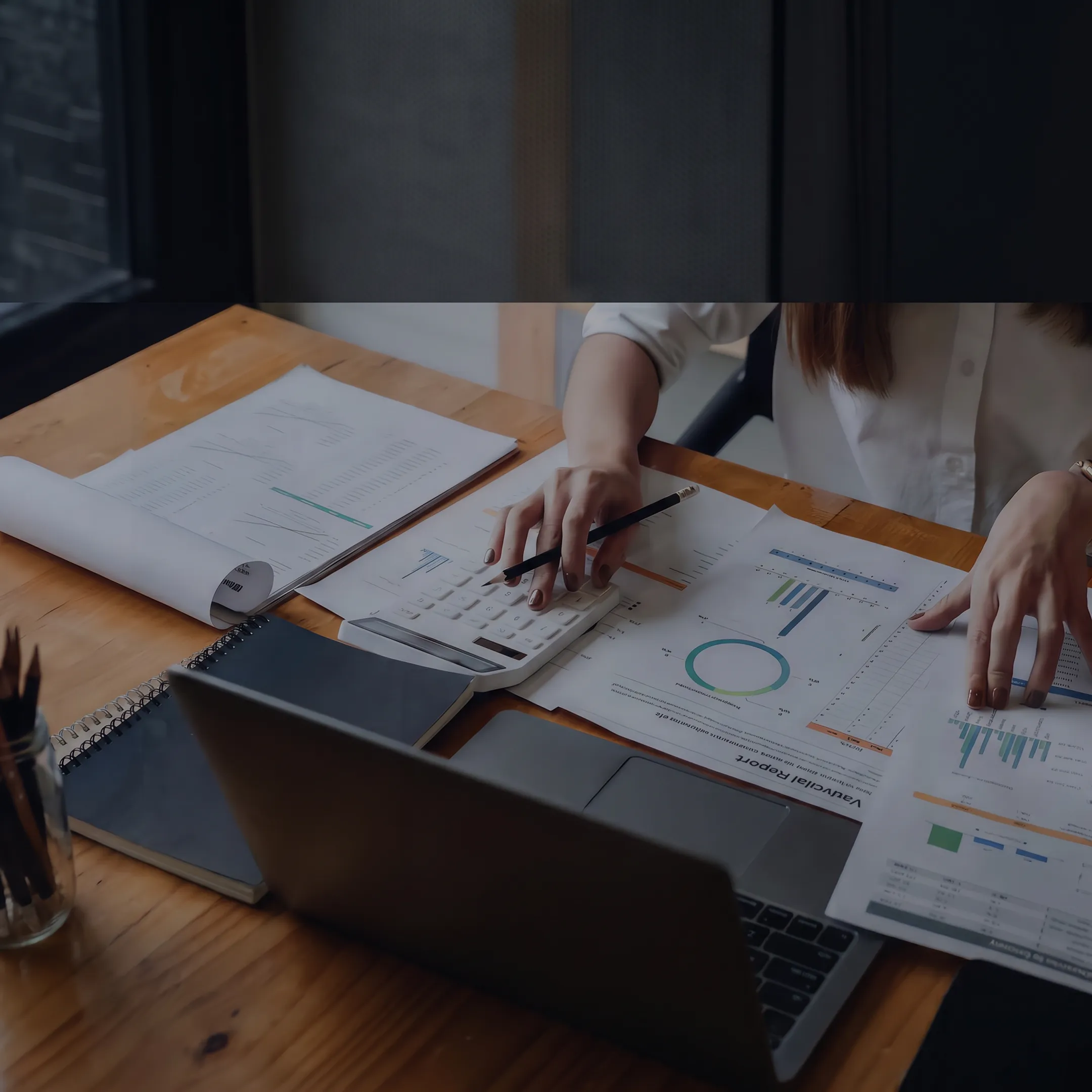 Advisor analyzing senior living business valuation records