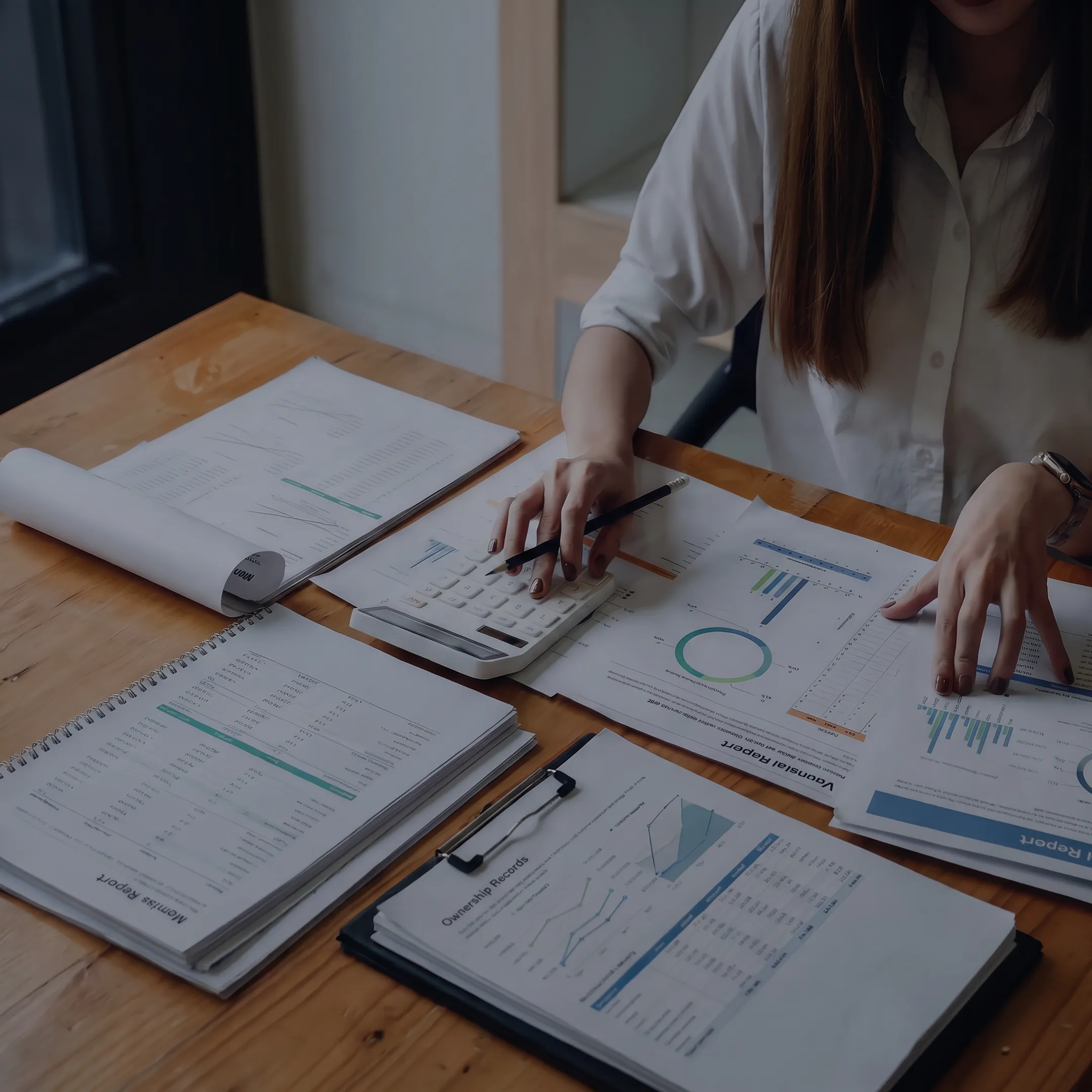 Professional valuator analyzing business financial records for an FMV report