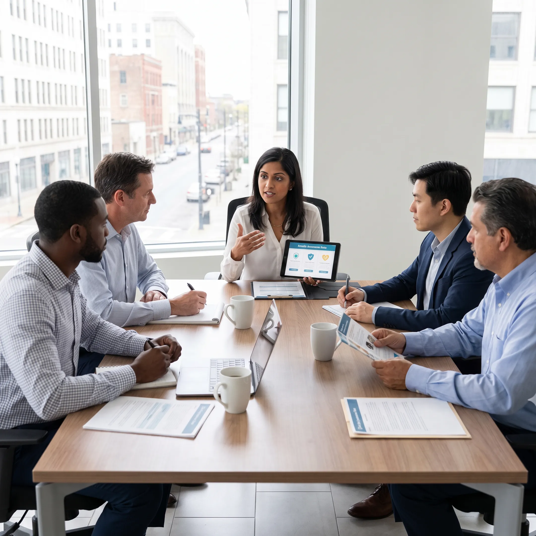 Healthcare advisor providing personalized plan comparison advice to a family