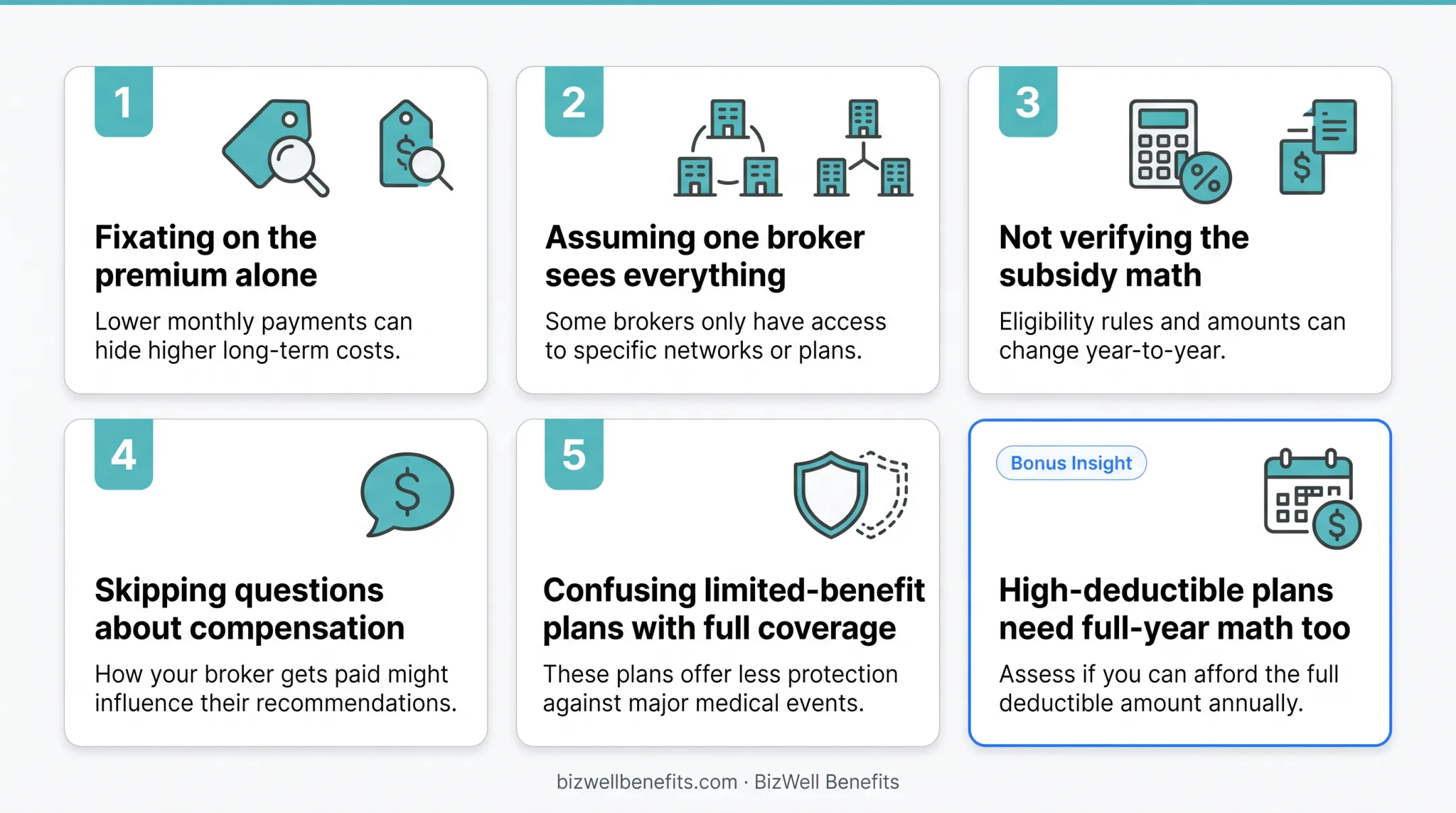 five common mistakes people make evaluating health insurance broker costs