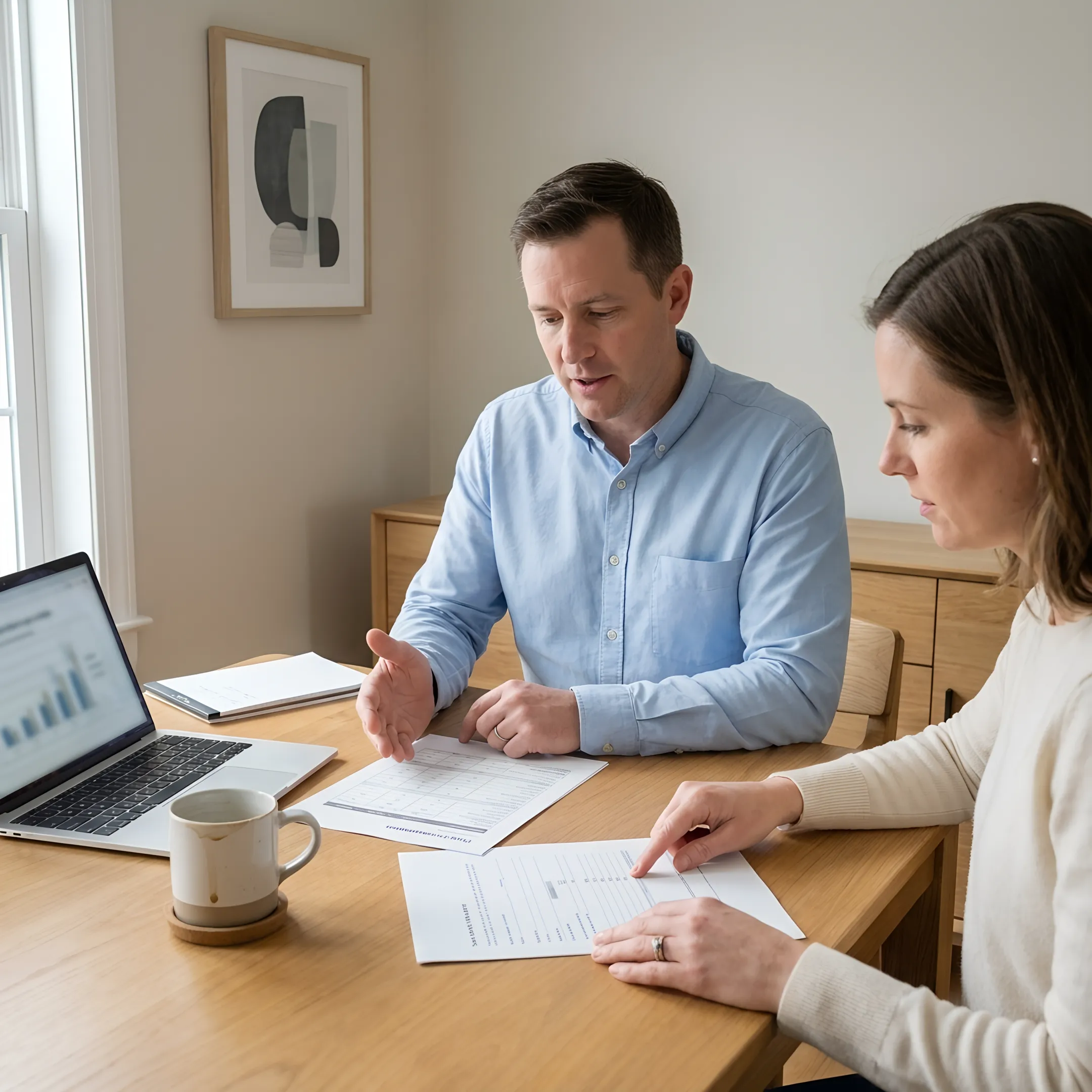 Advisor comparing health insurance plans and provider networks with a client