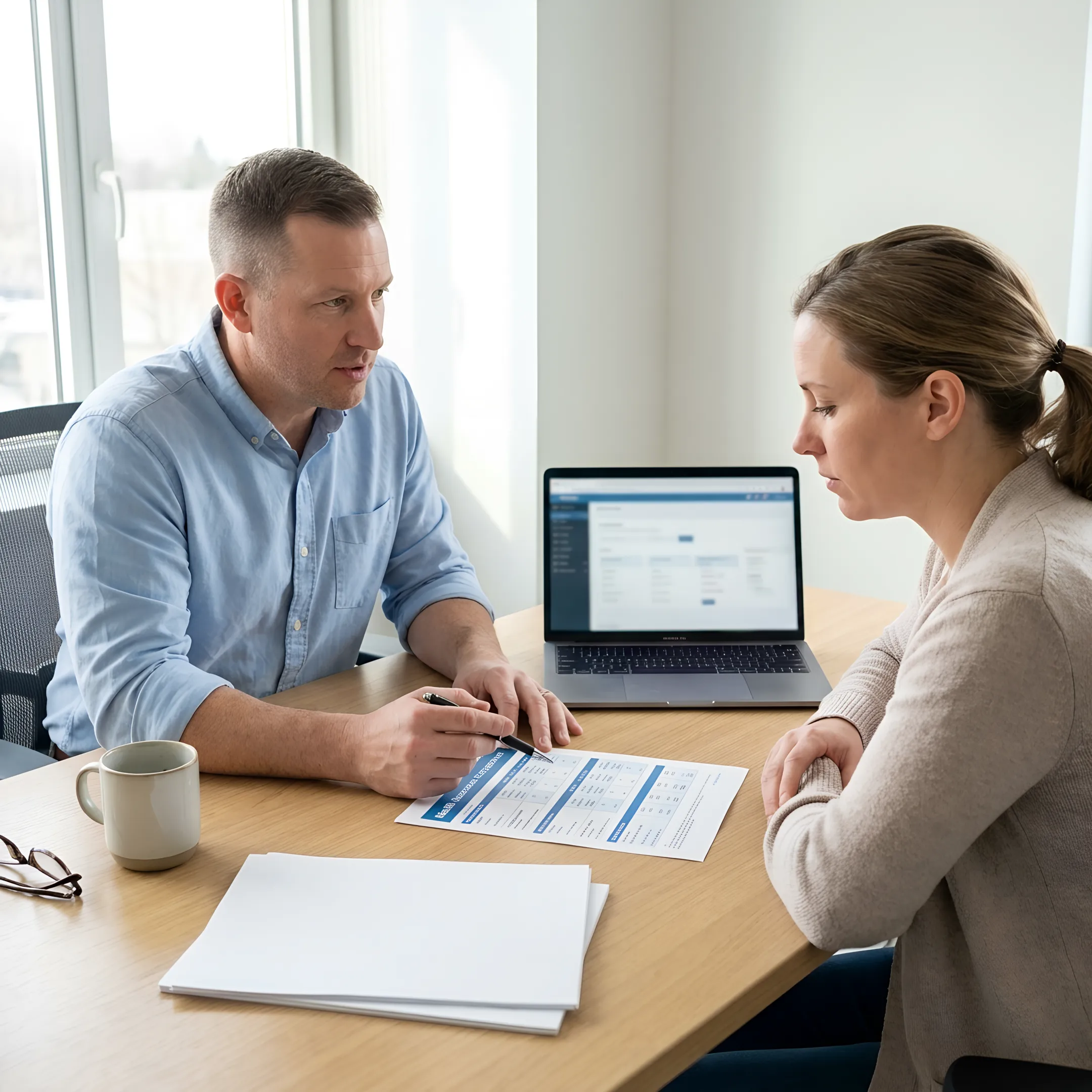 Business owner reviewing personalized health insurance plan comparisons