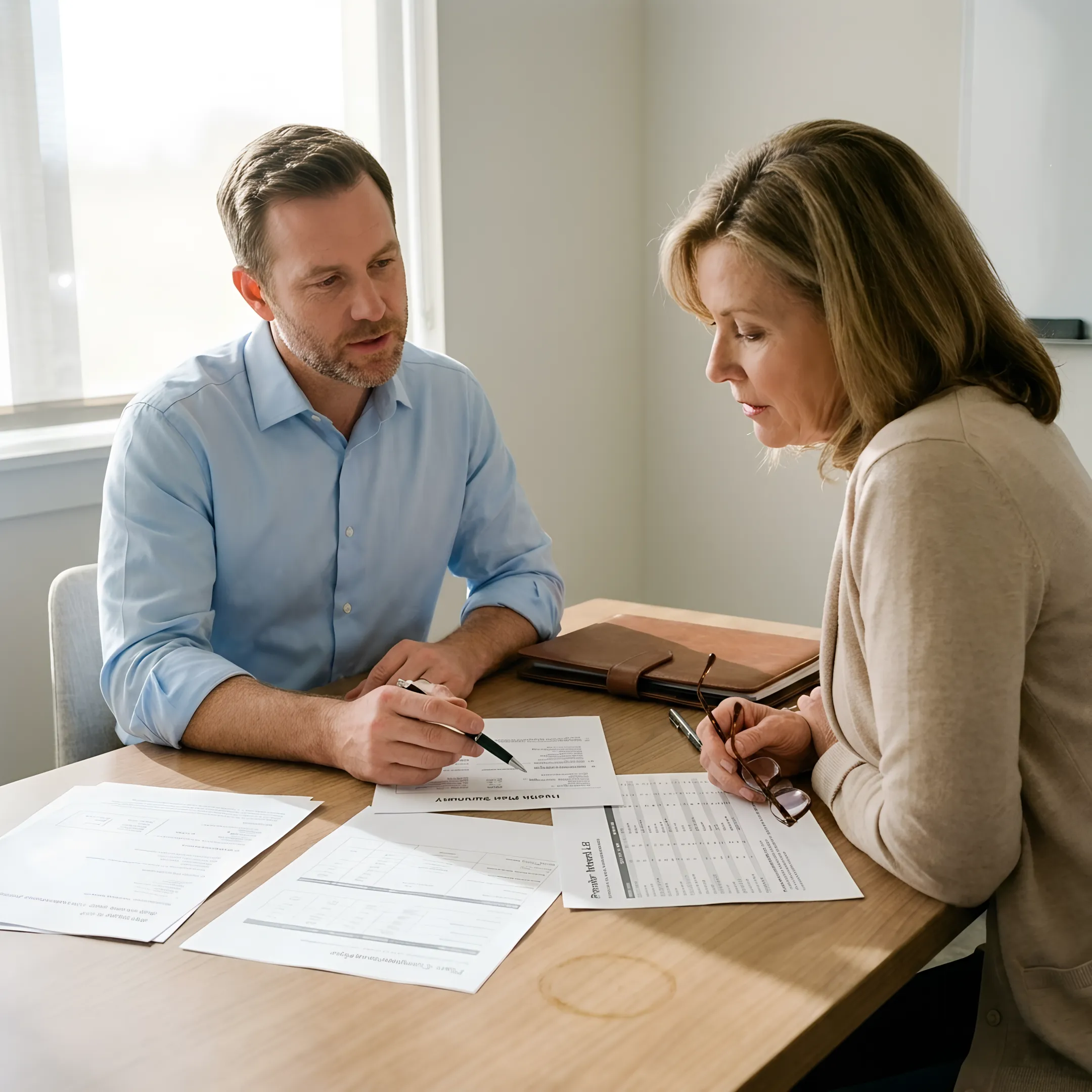 Health insurance advisor comparing plan options