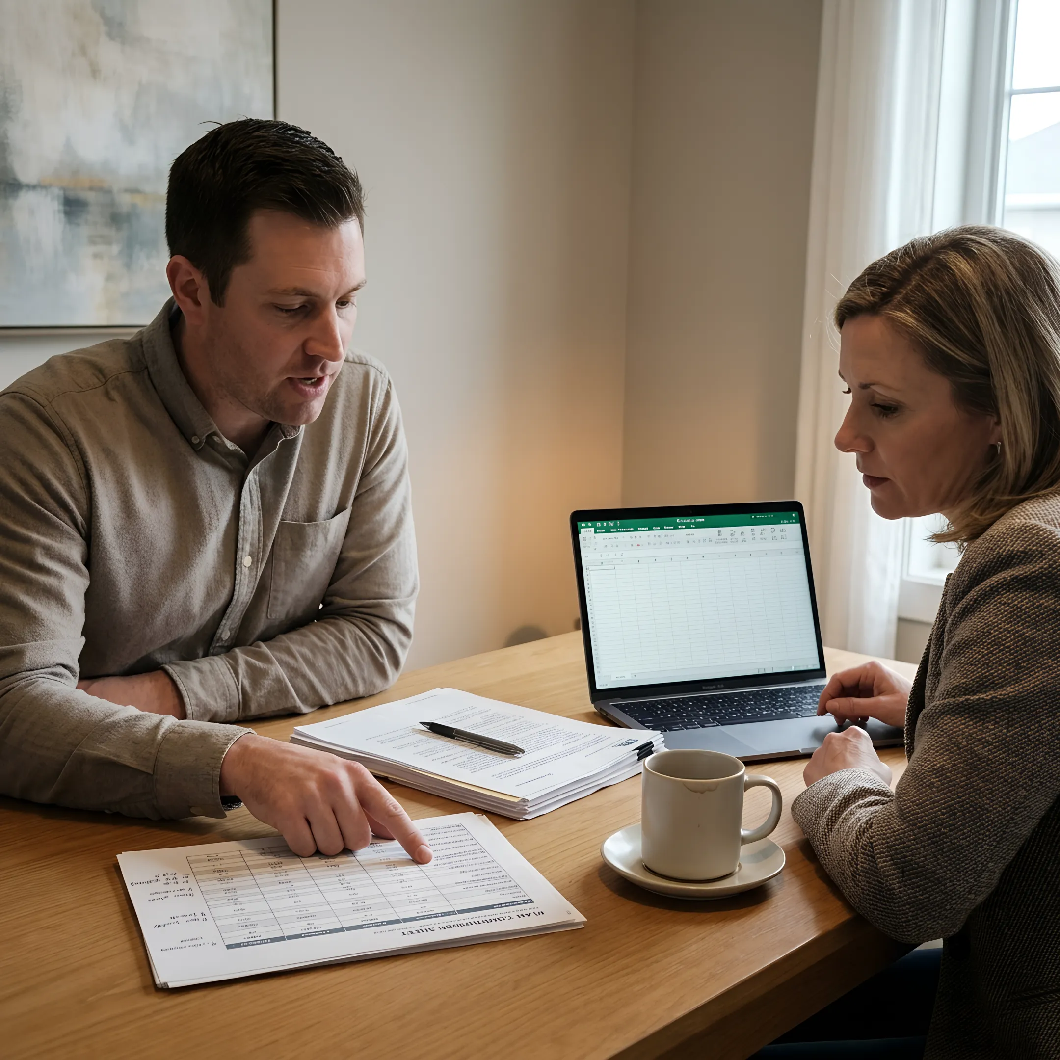 Small business owner reviewing coverage choices with an insurance advisor