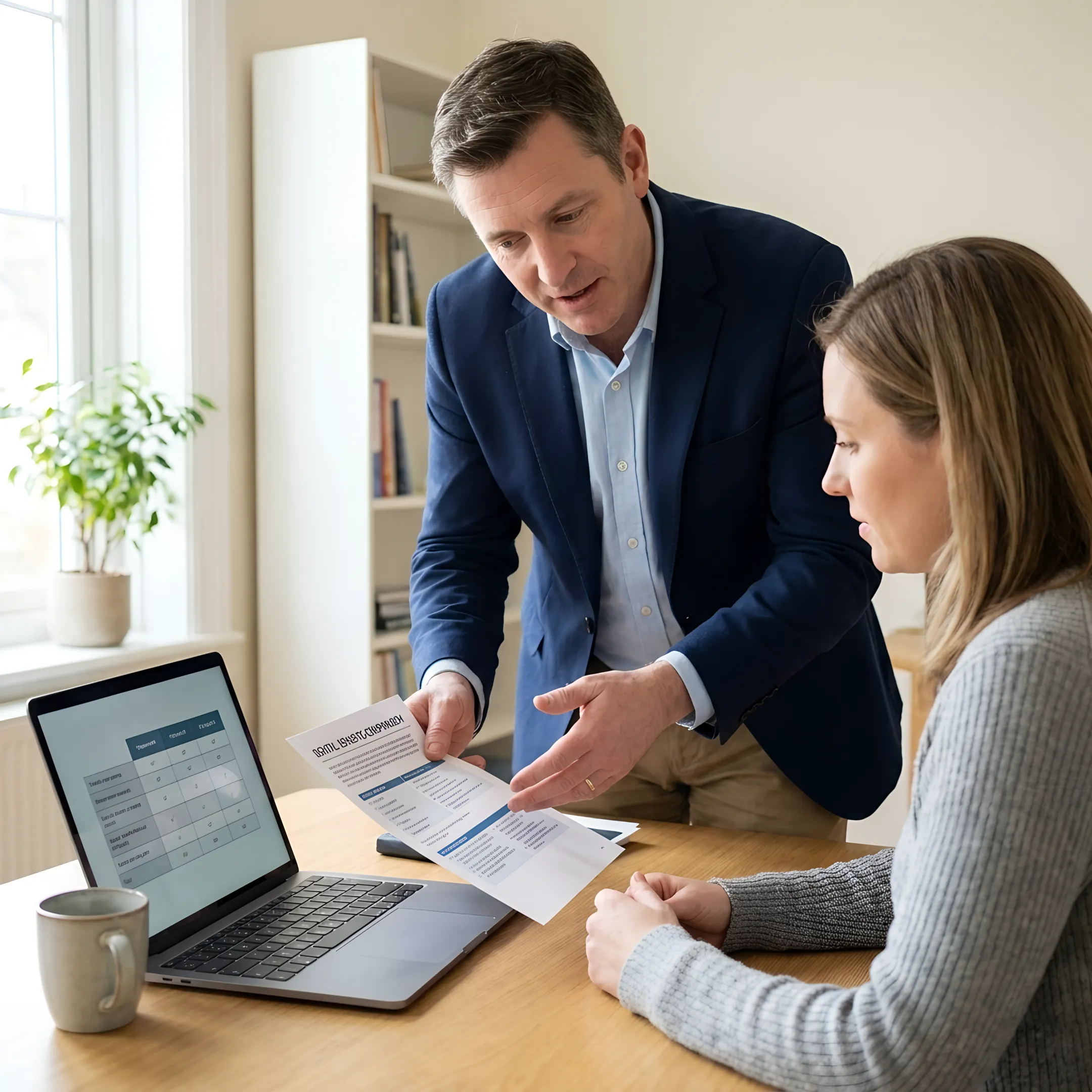 Advisor explaining dental plan details to a client