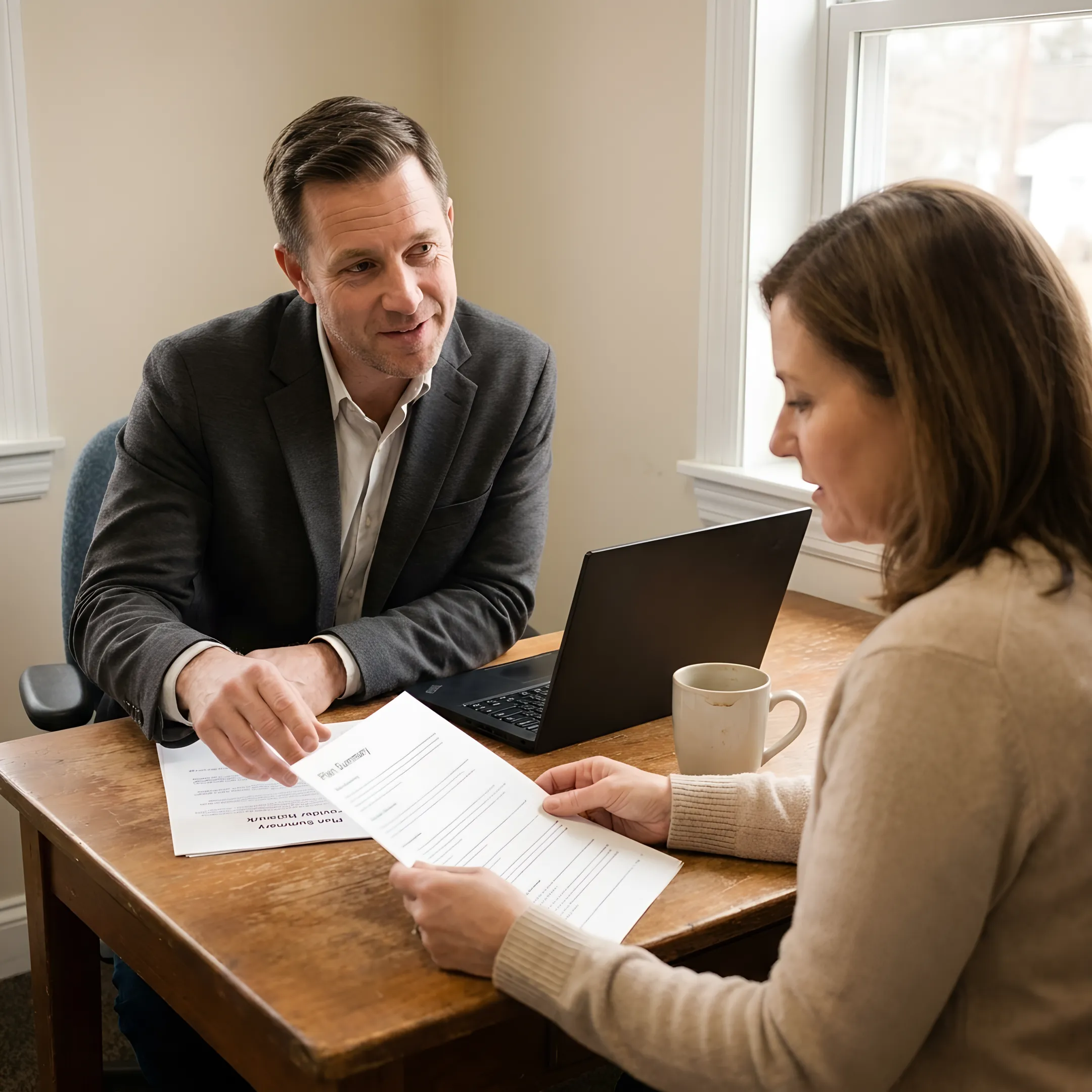 Advisor comparing health insurance plans with a client