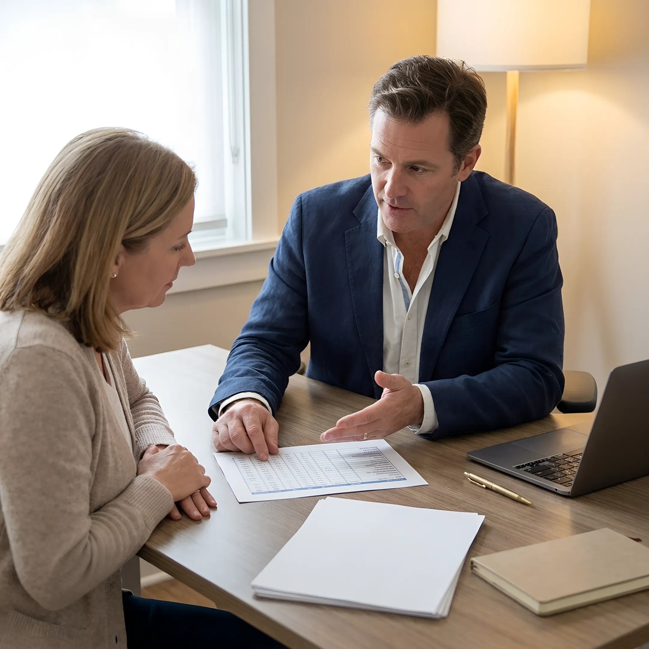 Client reviewing dental coverage choices with an insurance advisor