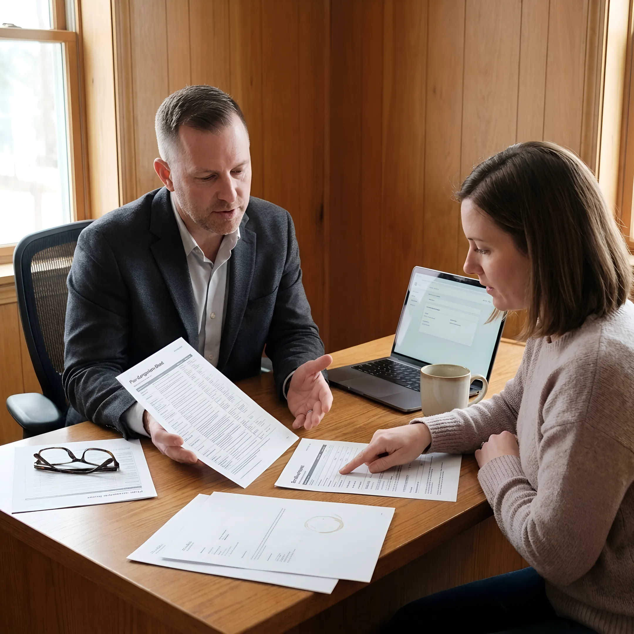 Blake reviewing health insurance plan choices