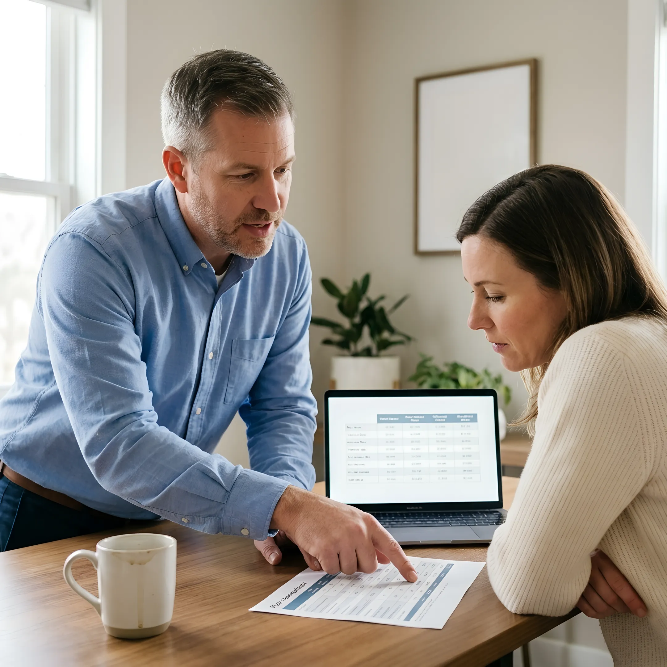 Advisor comparing health insurance plans with client