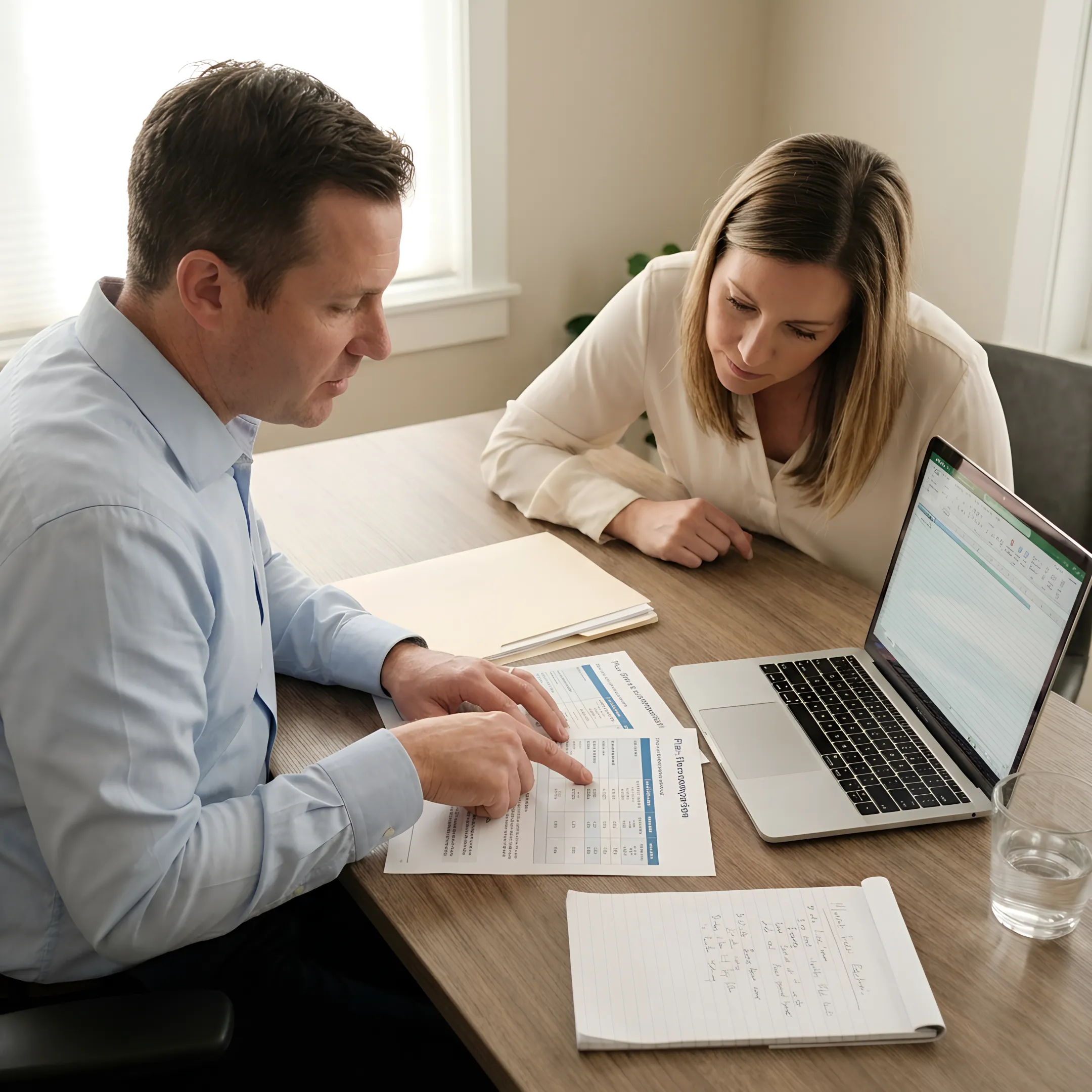 Blake reviewing health insurance plan options