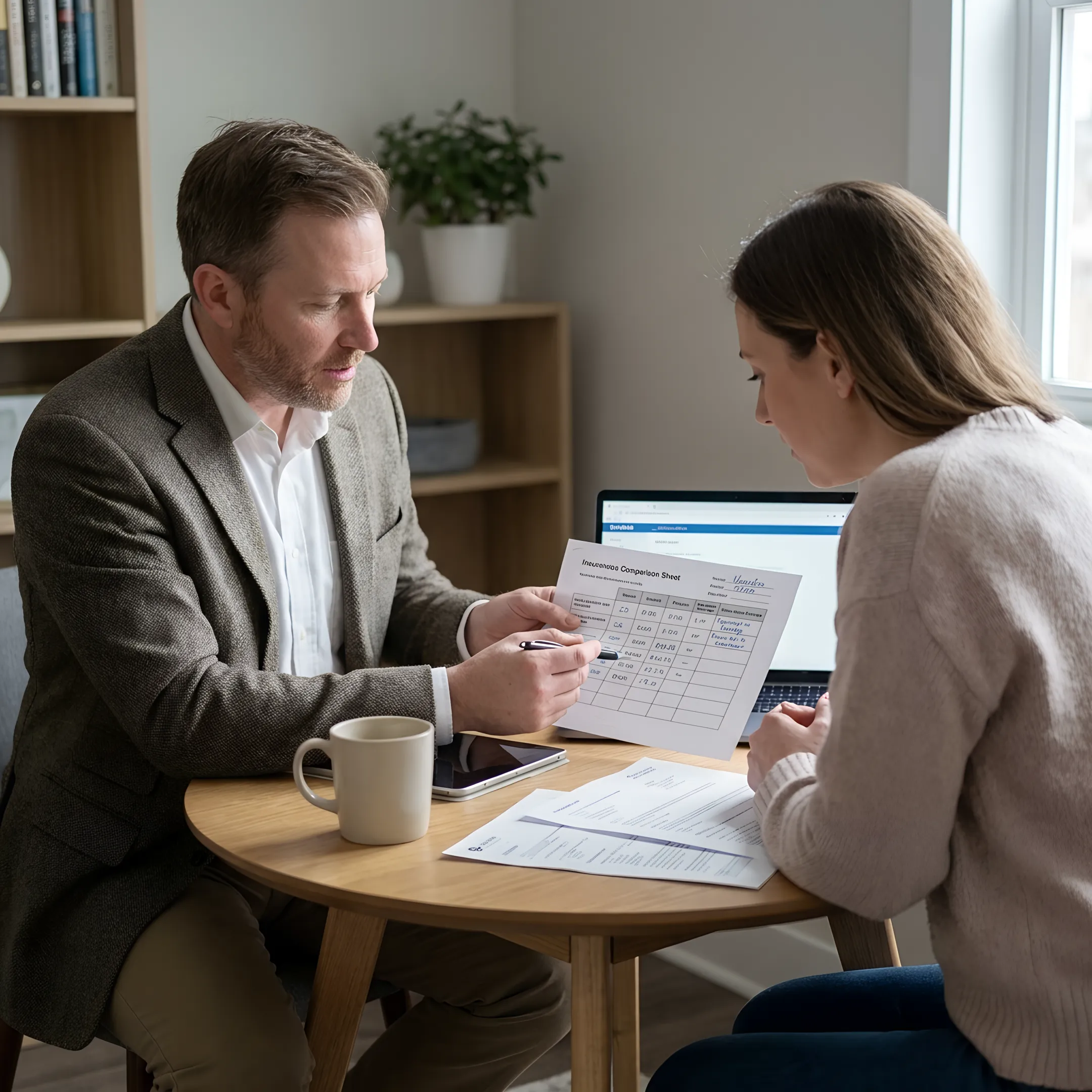 Health insurance advisor comparing personalized plan options