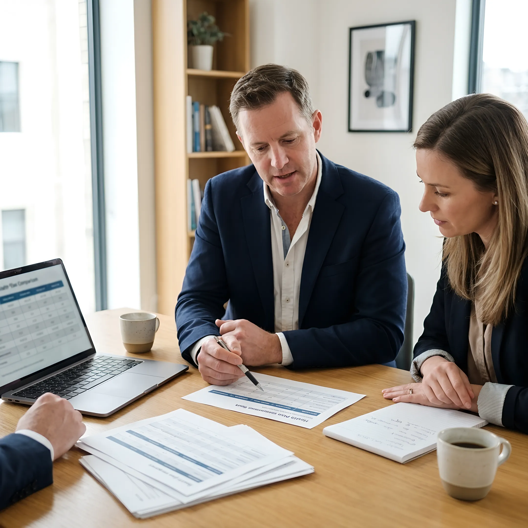Business owner reviewing personalized health insurance recommendations