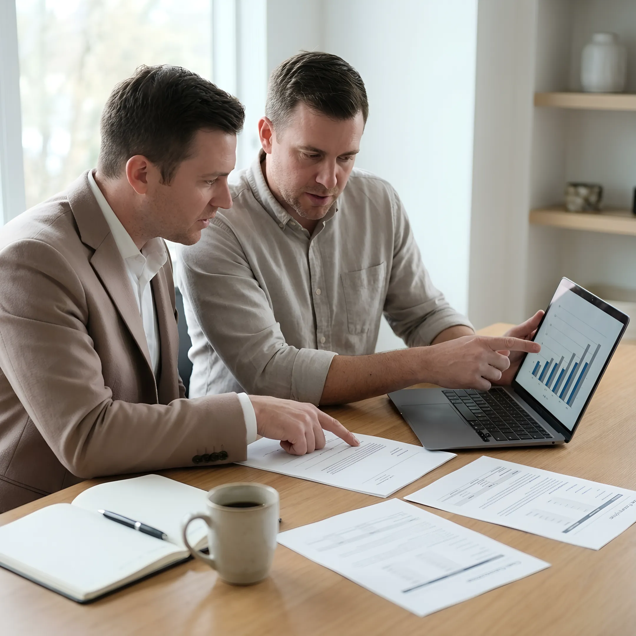 LLC owner comparing health insurance plans with an advisor