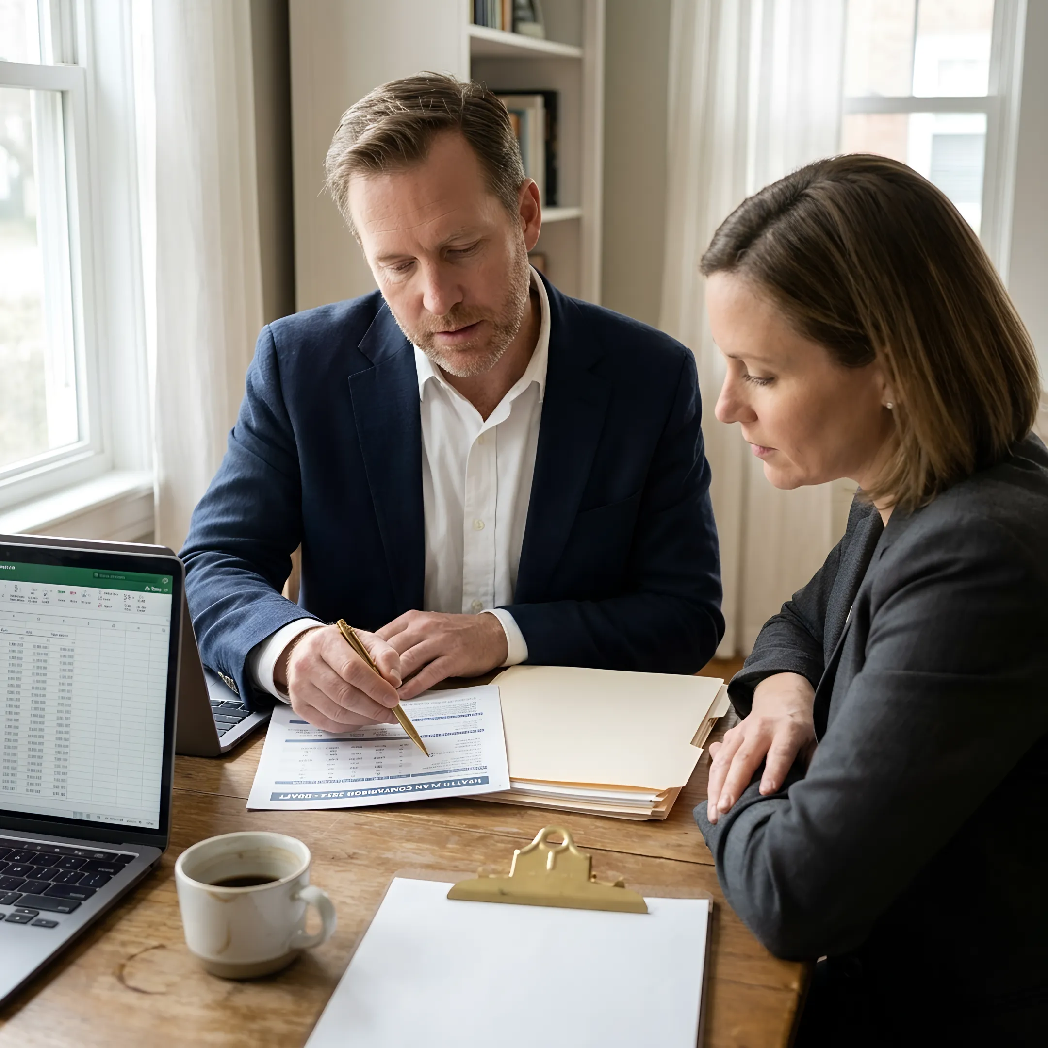 Small business owner reviewing health insurance coverage comparison