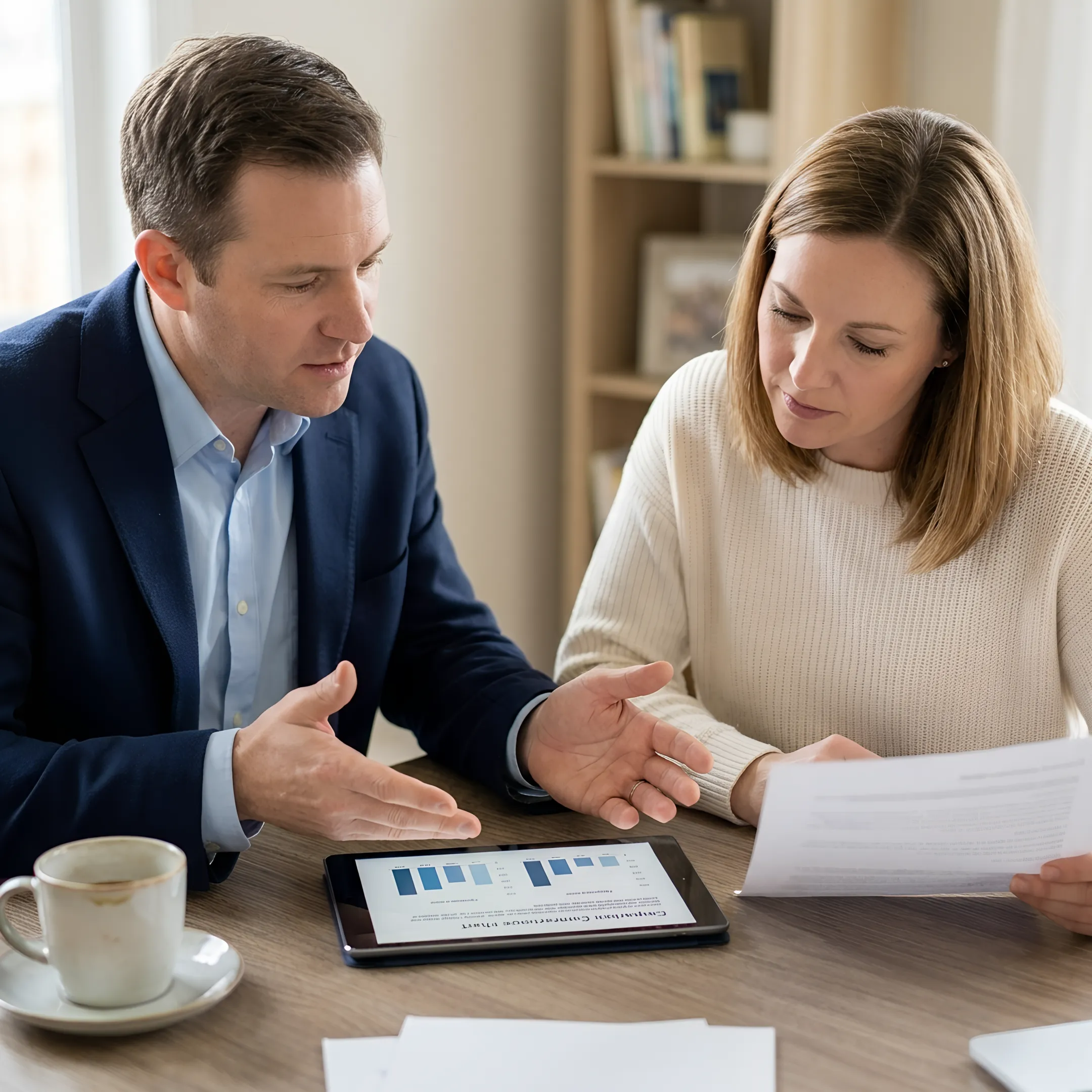 Client reviewing personalized health insurance comparison