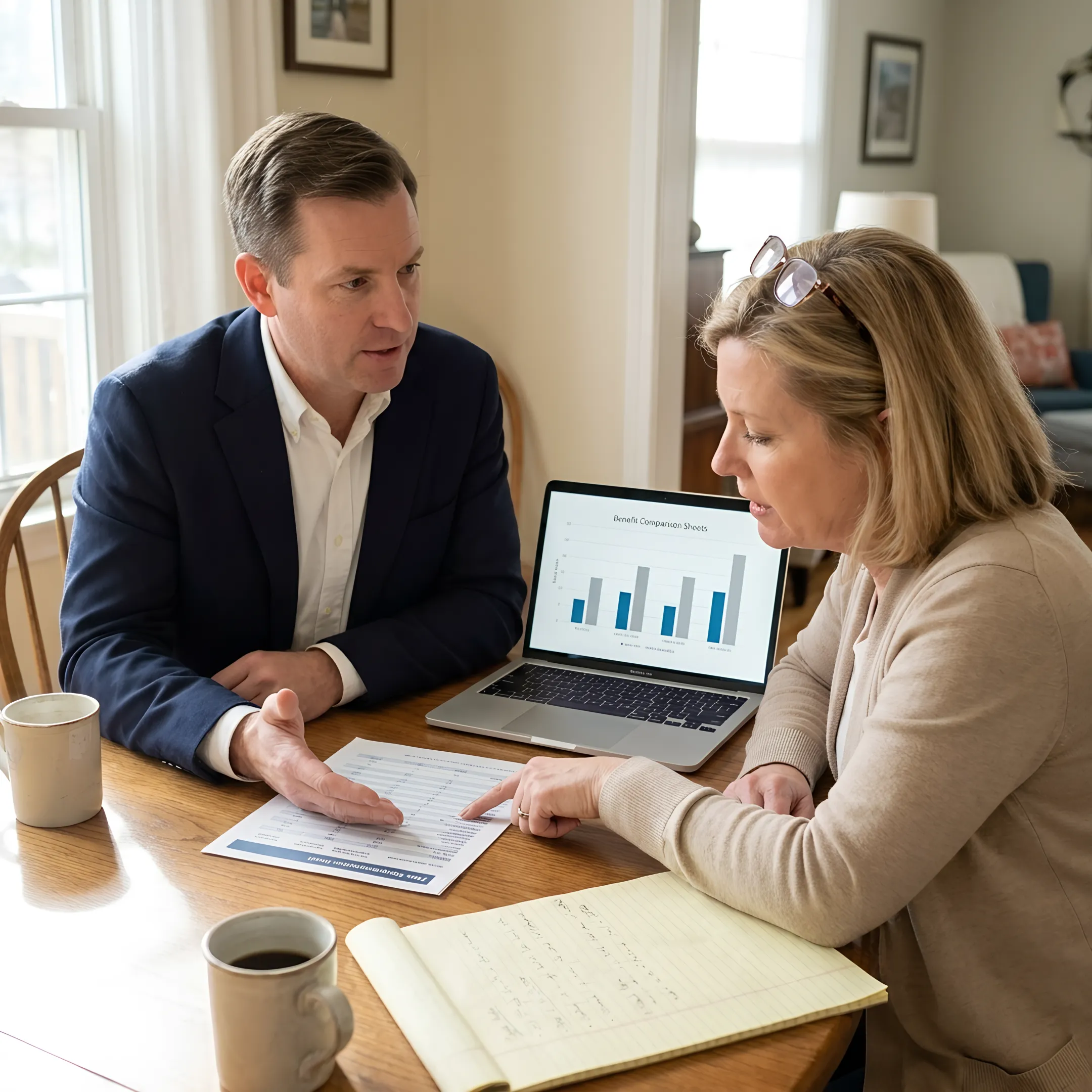 Licensed advisor comparing health insurance coverage options