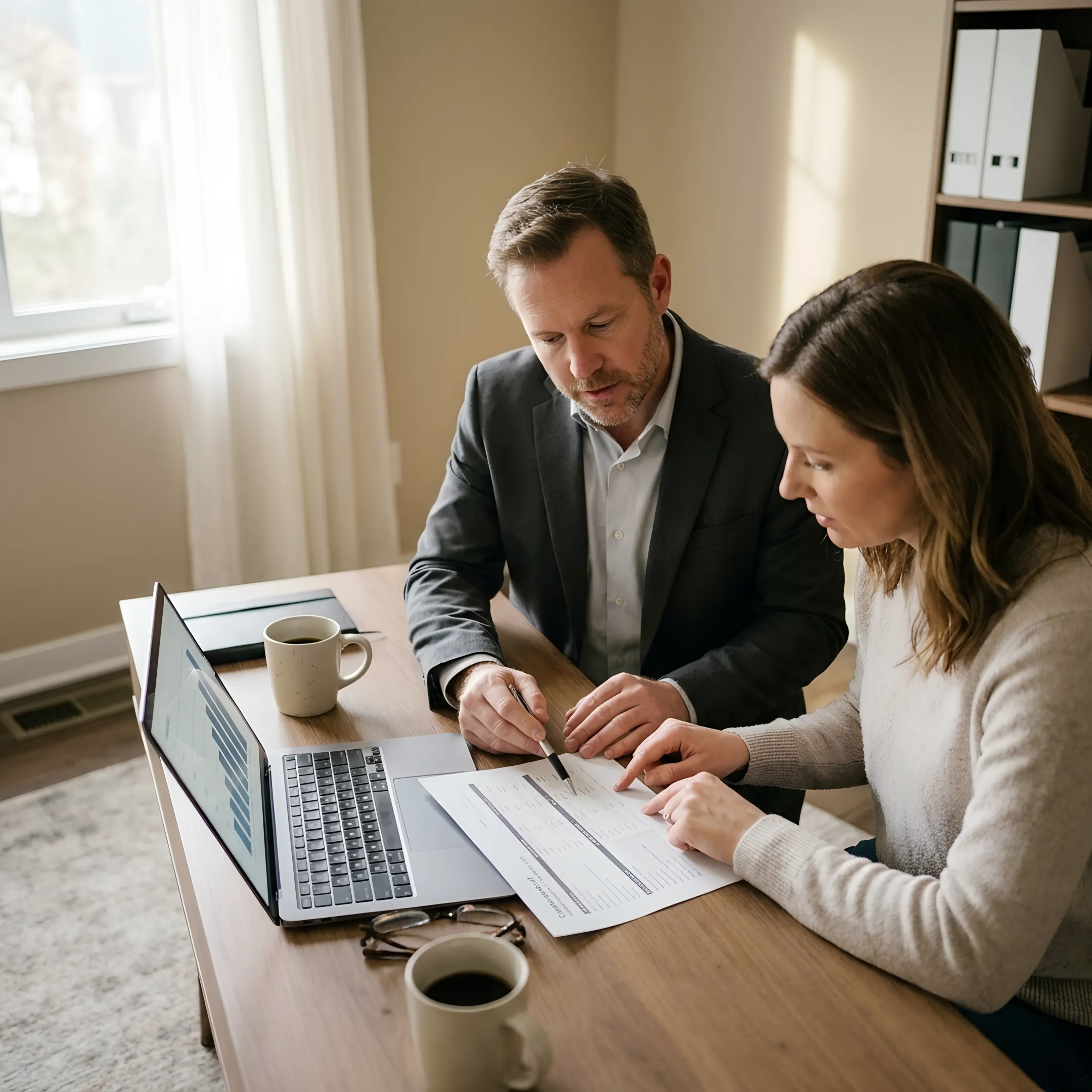 Advisor comparing health insurance plans with a client