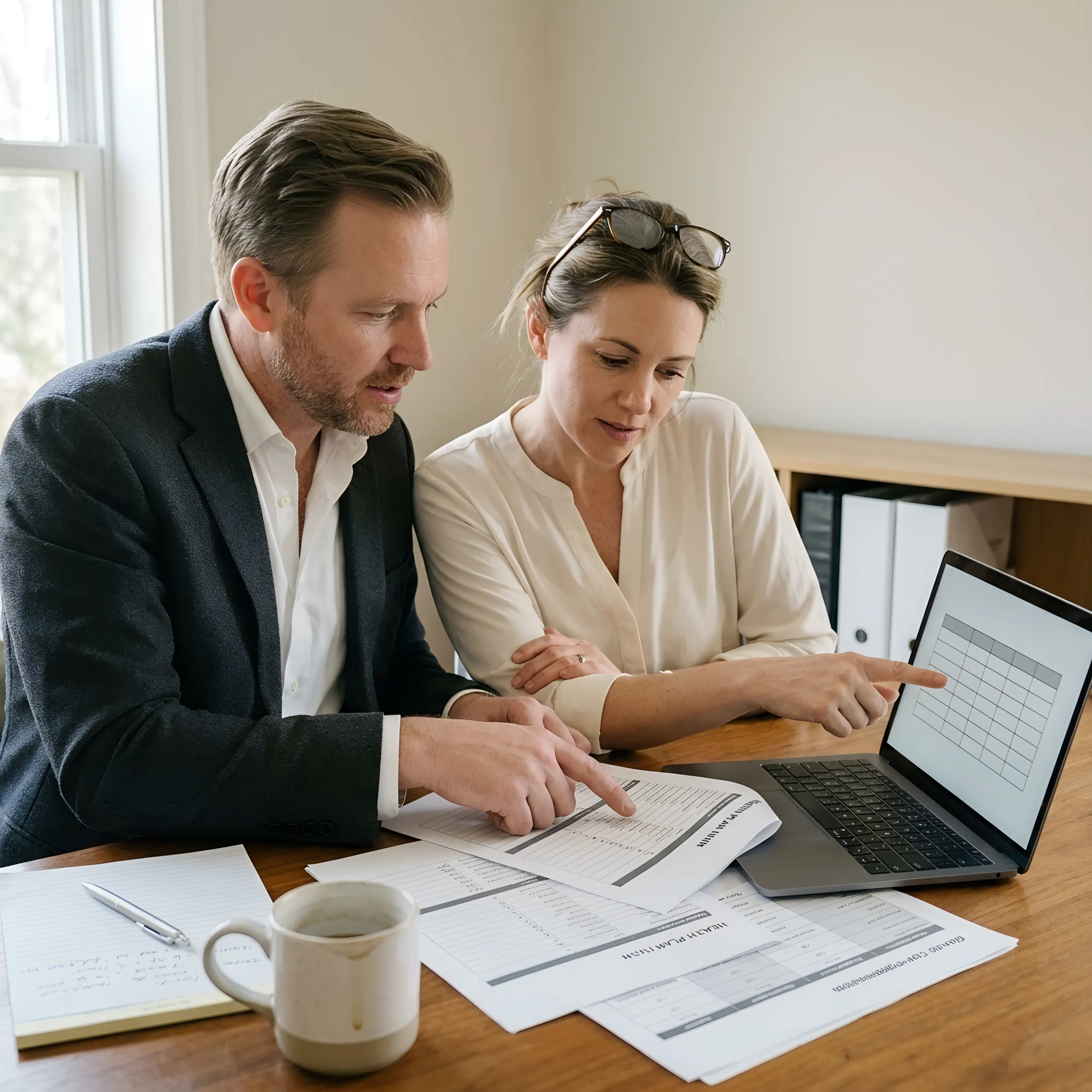 Small business owner reviewing health insurance options with an advisor